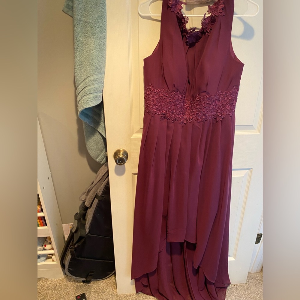 Burgundy/purple dress high low